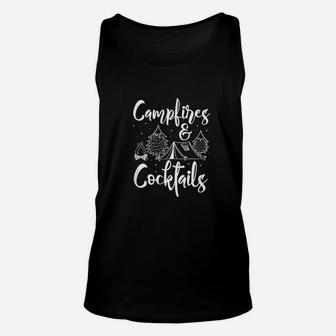 Campfires And Cocktails Camping Unisex Tank Top | Crazezy UK