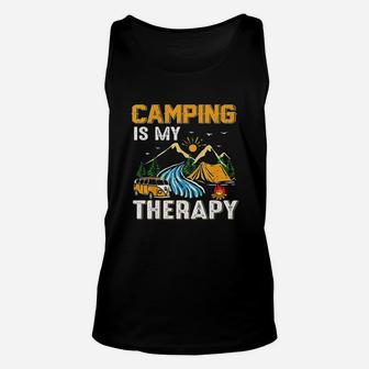 Camping Is My Therapy Unisex Tank Top | Crazezy AU