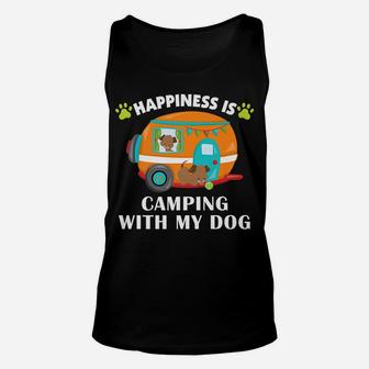 Camping With My Dog Camper Fishing Hunting Campfire Unisex Tank Top | Crazezy AU