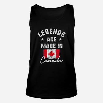 Canada Canadian Flag Legends Are Made In Canada Unisex Tank Top | Crazezy