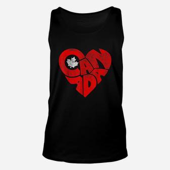 Canada Flag Heart Canadian Roots Americans Love Maple Unisex Tank Top | Crazezy