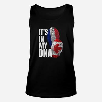 Canadian And French Mix Dna Flag Heritage Gift Unisex Tank Top | Crazezy AU