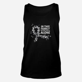 Canker No One Fights Alone Family Support White Ribbon Unisex Tank Top | Crazezy AU