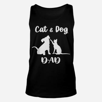 Cat And Dog Dad Shirt Pets Animals Lover Puppy For Men Unisex Tank Top | Crazezy