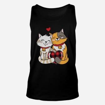 Cat Couple In Love Valentine Gift Happy Valentines Day Unisex Tank Top - Seseable