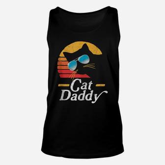 Cat Daddy Vintage 80S Style Cat Retro Sunglasses Distressed Unisex Tank Top | Crazezy