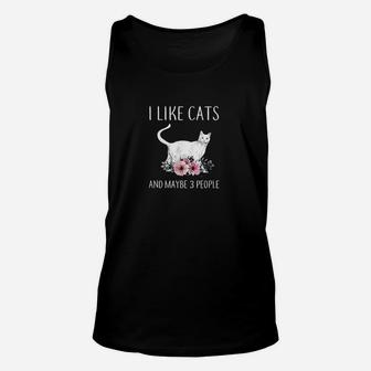 Cat I Like Cats And Maybe 3 People Gift For Cat Lover Unisex Tank Top | Crazezy AU