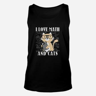 Cat I Love Math And Cats Mathematics Unisex Tank Top | Crazezy DE