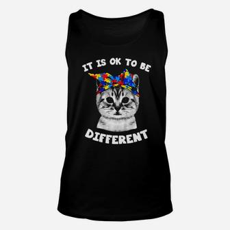 Cat It Is Ok To Be Different Unisex Tank Top - Monsterry