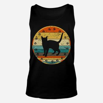 Cat Lover Gift Retro Style Design Fun Vintage Black Cat Cats Unisex Tank Top | Crazezy