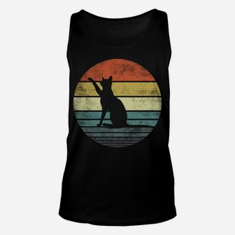 Cat Lover Gifts Retro Vintage Kitty Silhouette Unisex Tank Top | Crazezy