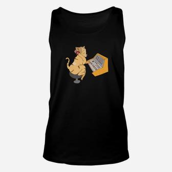 Cat Playing Synthesizer Shirt Cute Synthist Music Tee Gift Unisex Tank Top - Thegiftio UK