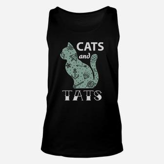 Cat T-shirts - Cats And Tats Tattoo Tee Unisex Tank Top - Thegiftio UK