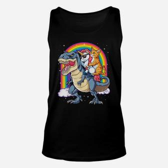 Cat Unicorn Dinosaur T Rex T Shirt Kitten Lover Space Galaxy Unisex Tank Top | Crazezy CA
