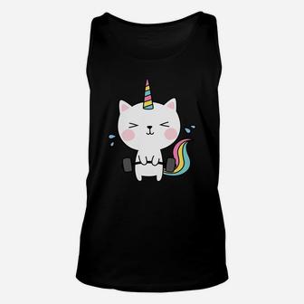 Cat Unicorn Workout Gym Rainbow Caticorn Cute Shirt Unisex Tank Top - Thegiftio UK