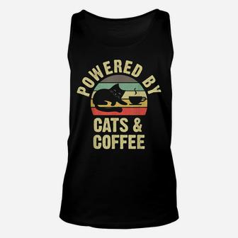 Cats & Coffee Lovers Funny Vintage Cat Kitty Kitten Lover Unisex Tank Top | Crazezy