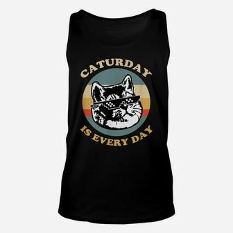 Caturday Everyday Cute And Funny Cat Lover Unisex Tank Top | Crazezy DE