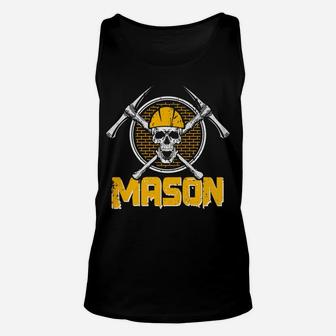 Cement Mason Bricklayer Image On Back Of Clothing Unisex Tank Top | Crazezy DE