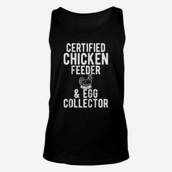 Certified Chicken Feeder & Egg Collector Hen Chicken Lover Raglan Baseball Tee Unisex Tank Top | Crazezy CA