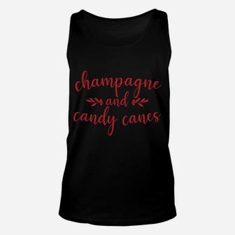 Champagne And Candy Canes Cute Christmas Holiday Funny Gift Unisex Tank Top | Crazezy UK