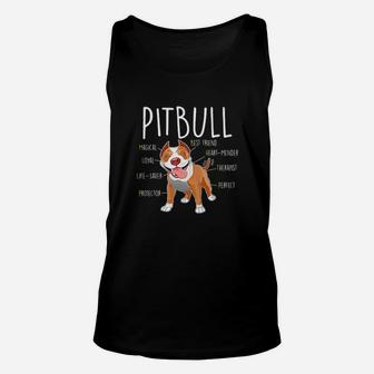 Characteristics Of A Pitbull Dog Lover Magical Loyal Protector Best Friend Therapist Unisex Tank Top - Monsterry