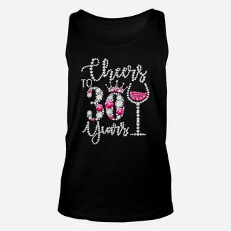 Cheers To 30 Years Old Happy 30Th Birthday Queen Drink Wine Unisex Tank Top | Crazezy AU