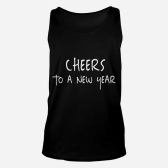 Cheers To A New Year New Years Eve Wine Cheers Glasses Tee Unisex Tank Top - Thegiftio UK