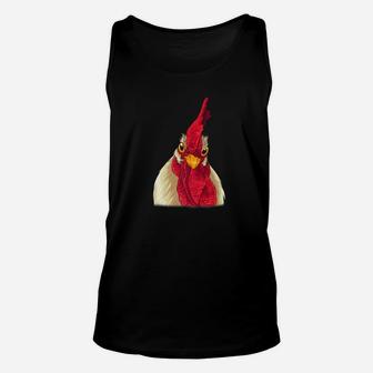 Chicken Face Rooster Head Staring Eyes Funny Graphic Unisex Tank Top - Thegiftio