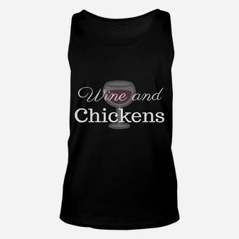Chicken Lady Wine And Chickens Funny Chicken Tee Unisex Tank Top - Thegiftio UK