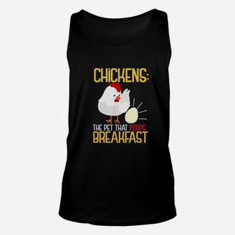 Chicken The Pet That Poops Breakfast Unisex Tank Top | Crazezy