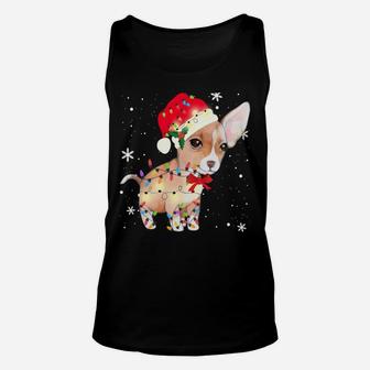 Chihuahua Dog Christmas Light Xmas Mom Dad Gifts Unisex Tank Top | Crazezy