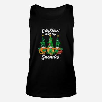 Chillin' With My Gnomies Three Gnomes Saint Patrick Day Unisex Tank Top - Monsterry AU