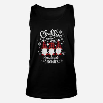 Chilling With My Gnomies Flannel Housekeeper Unisex Tank Top - Thegiftio UK