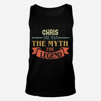 Chris The Man The Myth The Legend Custom Name Tee Unisex Tank Top | Crazezy UK