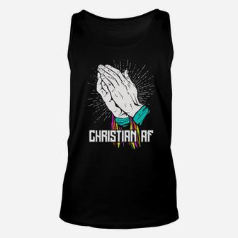 Christian Af Praying Hands Unisex Tank Top - Monsterry
