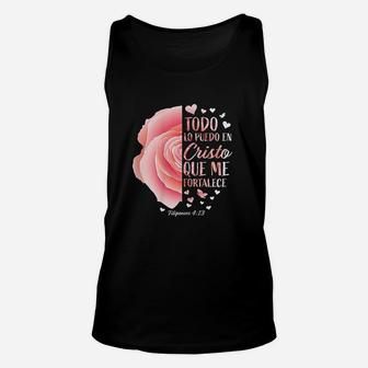 Christian Gifts Women Spanish Verse Sayings Religious Unisex Tank Top | Crazezy