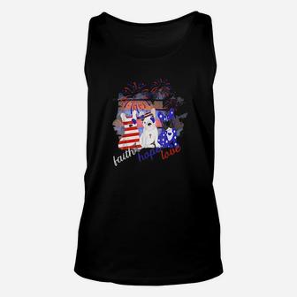 Christian Patriotic Pups Faith Hope And Love Inspirational Unisex Tank Top - Monsterry CA