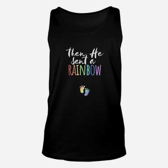 Christian Then He Sent A Rainbow Gift From God Unisex Tank Top | Crazezy