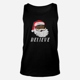 Christmas African American Black Santa Claus Sweatshirt Unisex Tank Top | Crazezy