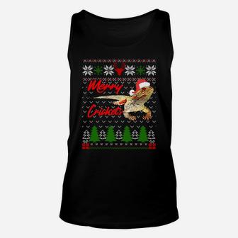 Christmas Bearded Dragon Santa Hat Pet Lizard Reptil Xmas Sweatshirt Unisex Tank Top | Crazezy