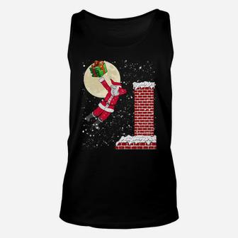 Christmas Chimney Dunk Basketball Gift Dabbing Santa Sweatshirt Unisex Tank Top | Crazezy DE