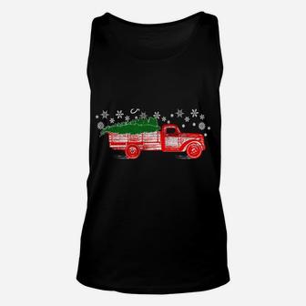 Christmas Classic Vintage Truck Snow Design Sweatshirt Unisex Tank Top | Crazezy