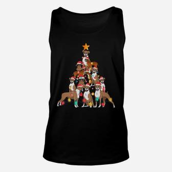 Christmas Dog Boxer Tree Holiday Gifts Dog Lover Funny Xmas Unisex Tank Top | Crazezy
