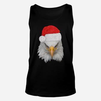 Christmas Eagle Patriotic Bald Eagle With Santa Hat Sweatshirt Unisex Tank Top | Crazezy