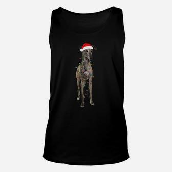 Christmas Greyhound Gift Greyhound Dog Funny Santa Hat Xmas Unisex Tank Top | Crazezy