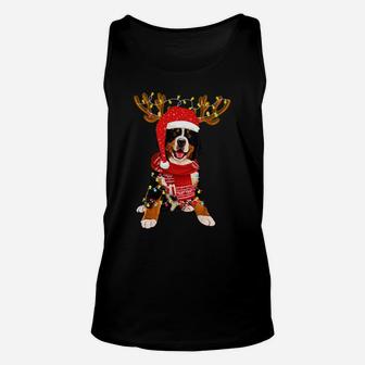 Christmas Lights Bernese Mountain Dog Lover Dog Dad Dog Mom Sweatshirt Unisex Tank Top | Crazezy
