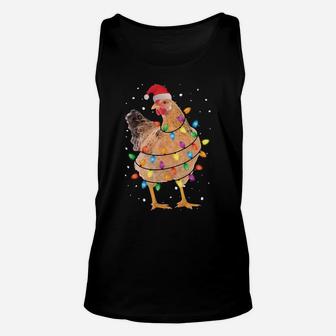 Christmas Lights Chicken Shirt Santa Funny Xmas Tree Chicken Sweatshirt Unisex Tank Top | Crazezy CA