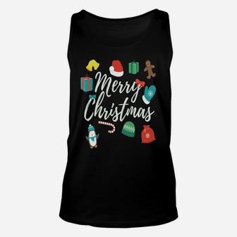 Christmas Merry Presents Gifts Candy Cane Design Sweatshirt Unisex Tank Top | Crazezy
