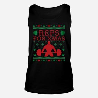 Christmas Reps For Xmas Weight Lifting Design Sweatshirt Unisex Tank Top | Crazezy