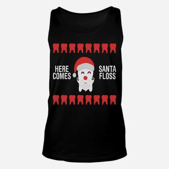 Christmas Santa Floss Dentist Dental Design Sweatshirt Unisex Tank Top | Crazezy AU